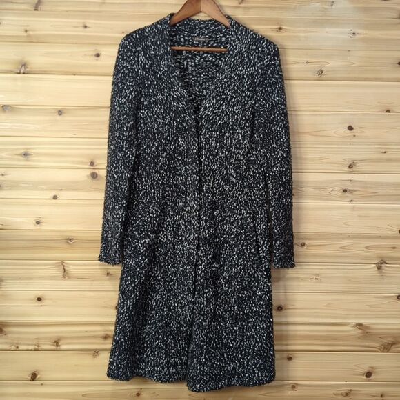J. McLauglin Sweater Womens Small Black Duster Cardigan Wool - Picture 1 of 10